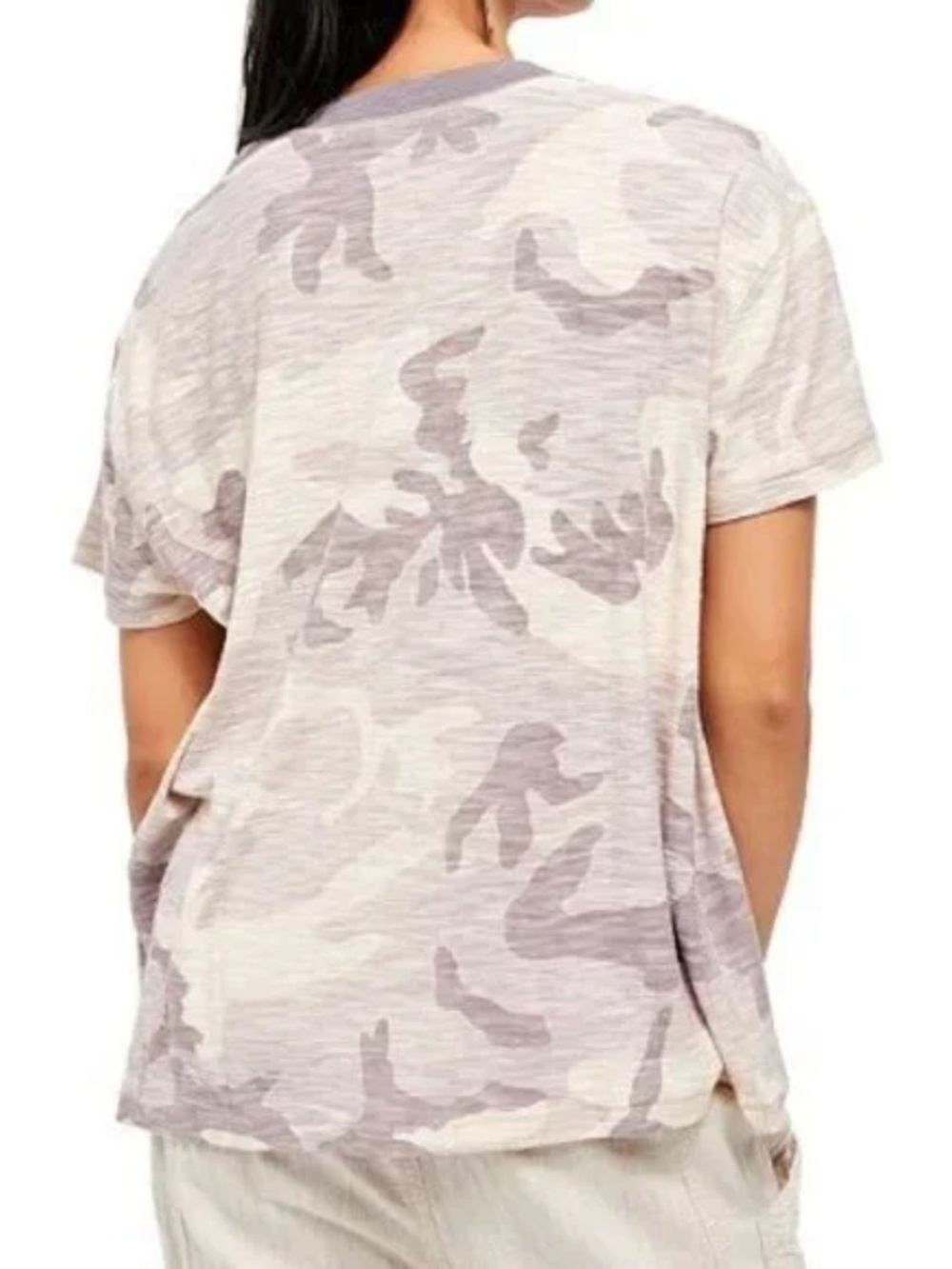 Free People NWT Maybelle Tee in Lavender Camo Print Size XS